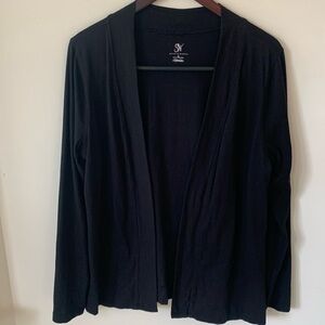 Studio works black open front Cardigan size XL 60% cotton 40% modal soft & comfy